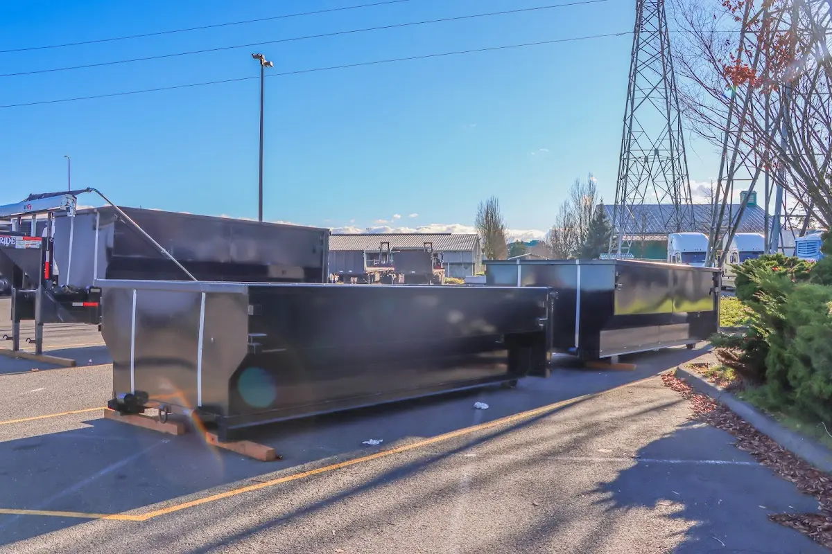 Roll-off dumpster ready for waste disposal at job site for 15 Yard Dumpster Rental in Cahokia Heights